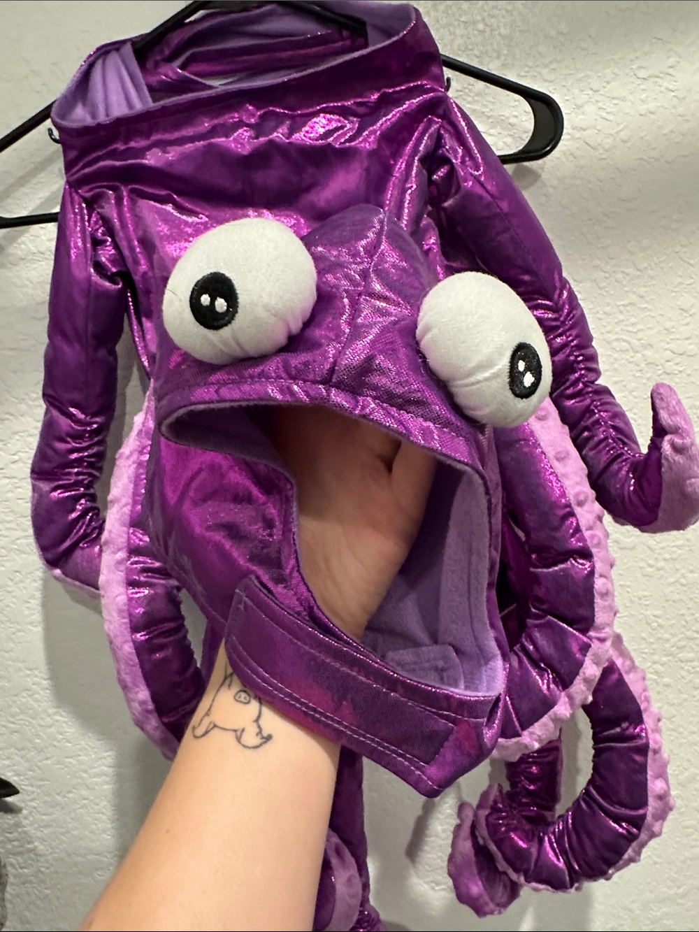Purple Octopus Pet Costume - Plush Tentacle Dog Outfit - Picture 2 of 3